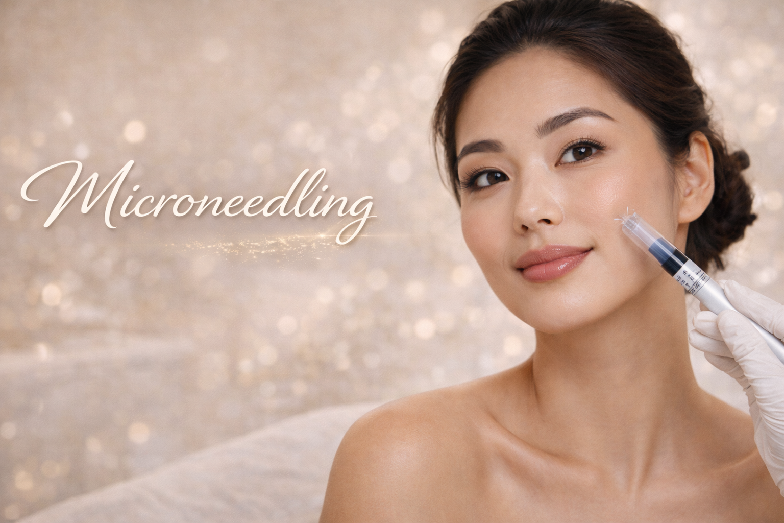 Microneedling treatment being performed at Essence by Shine
